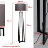 Lampa podłogowa z abażurem czarna stal 160 cm