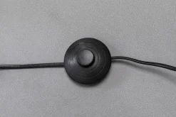 Lampa podłogowa z abażurem czarna stal 160 cm