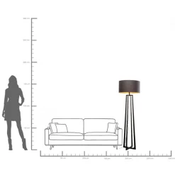 Lampa podłogowa z abażurem czarna stal 160 cm