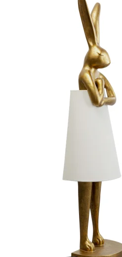 Lampa podłogowa złoty królik z białym abażurem 150 cm