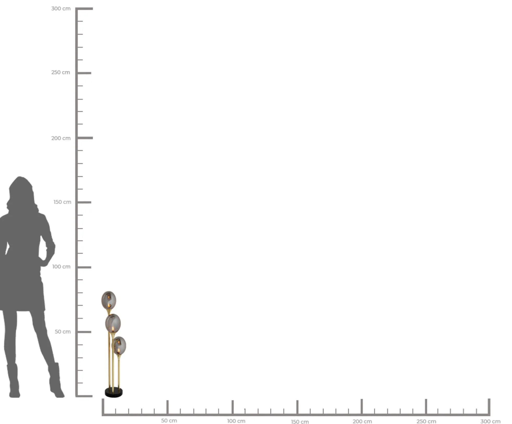Lampa stołowa Al Capone Tre 18x83 cm złota klosze przydymione