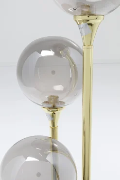 Lampa stołowa Al Capone Tre 18x83 cm złota klosze przydymione