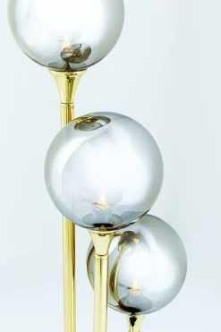 Lampa stołowa Al Capone Tre 18x83 cm złota klosze przydymione