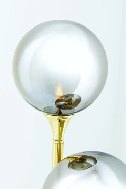 Lampa stołowa Al Capone Tre 18x83 cm złota klosze przydymione
