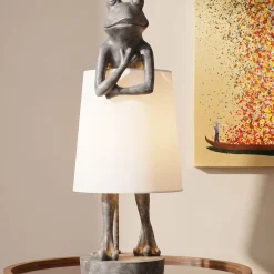 Lampa stołowa Animal Frog 23x58 cm szara