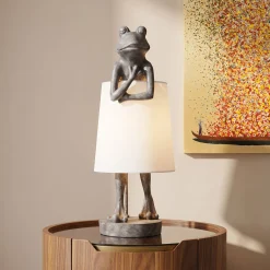 Lampa stołowa Animal Frog 23x58 cm szara