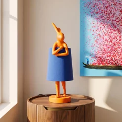 Lampa stołowa Animal Rabbit pomarańczowo-niebieska 50cm