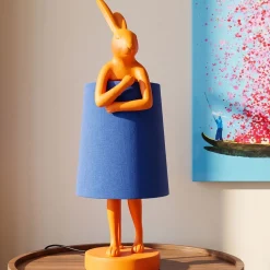 Lampa stołowa Animal Rabbit pomarańczowo-niebieska 50cm