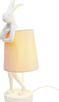 Lampa stołowa Animal Rabbit 17x50 cm biała - klosz różowy