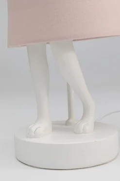 Lampa stołowa Animal Rabbit 17x50 cm biała - klosz różowy