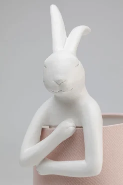 Lampa stołowa Animal Rabbit 17x50 cm biała - klosz różowy