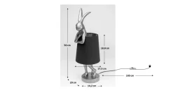 Lampa stołowa Animal Rabbit 17x50 cm złota - klosz biały
