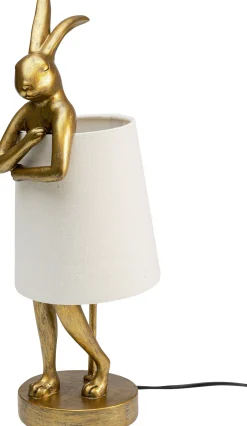 Lampa stołowa Animal Rabbit 17x50 cm złota - klosz biały