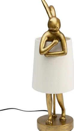 Lampa stołowa Animal Rabbit 17x50 cm złota - klosz biały