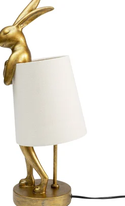 Lampa stołowa Animal Rabbit 17x50 cm złota - klosz biały