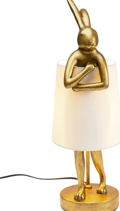 Lampa stołowa Animal Rabbit 17x50 cm złota - klosz biały