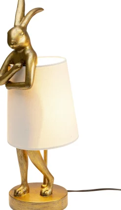 Lampa stołowa Animal Rabbit 17x50 cm złota - klosz biały