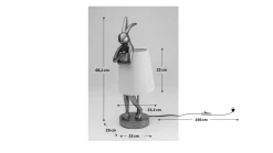 Lampa stołowa Animal Rabbit 23x68 cm czarna