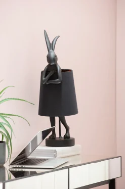 Lampa stołowa Animal Rabbit 23x68 cm czarna