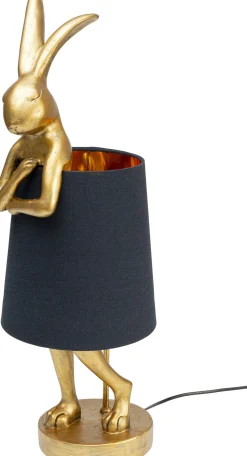 Lampa stołowa Animal Rabbit 23x68 cm złota - klosz czarny