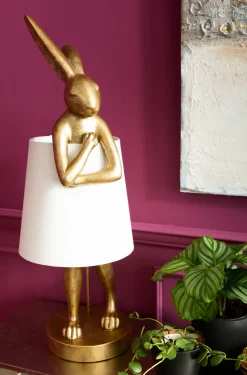 Lampa stołowa Animal Rabbit 31x88 cm złota
