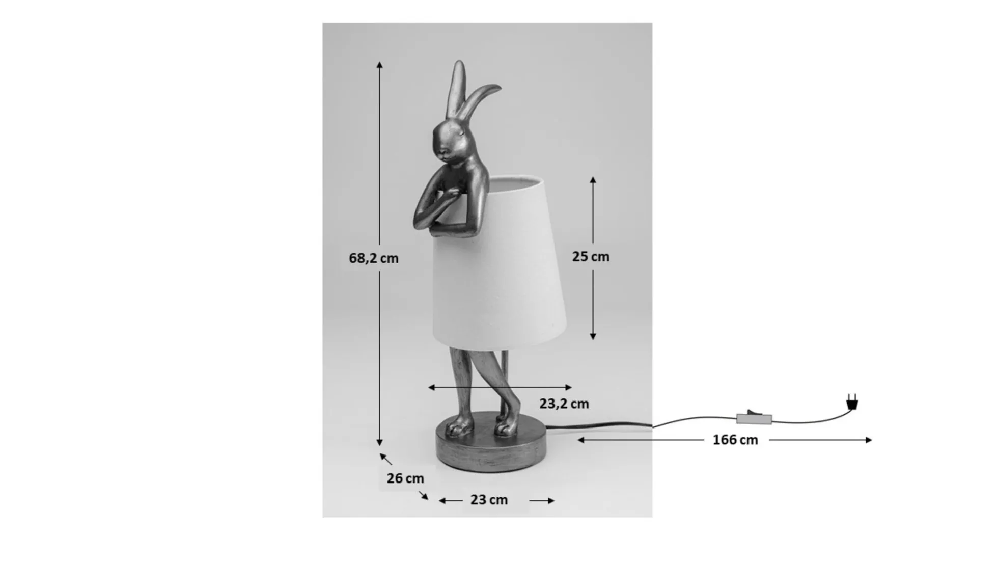 Lampa stołowa Animal Rabbit 23x68 cm złota