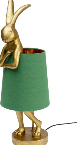 Lampa stołowa Animal Rabbit 23x68 cm złota - klosz zielony