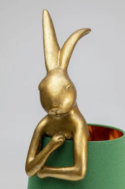 Lampa stołowa Animal Rabbit 23x68 cm złota - klosz zielony