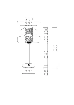 Lampa stołowa Arcadia bursztynowa 51cm