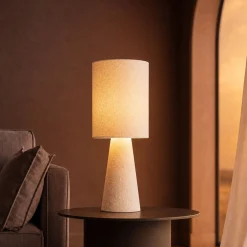 Lampa stołowa beżowa boucle 60 cm
