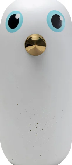 Lampa stołowa biała z ceramiki ptaszek 34 cm