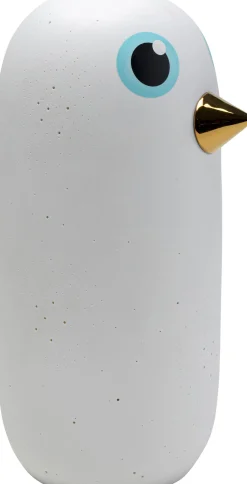Lampa stołowa biała z ceramiki ptaszek 34 cm