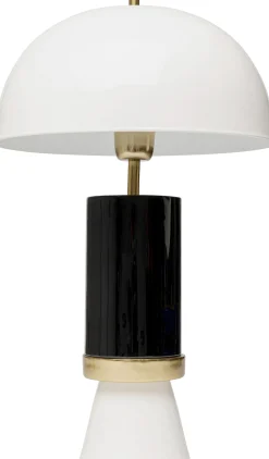 Lampa stołowa biało-czarna stalowa emaliowana 51 cm