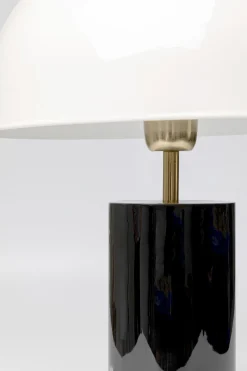 Lampa stołowa biało-czarna stalowa emaliowana 51 cm