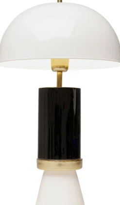 Lampa stołowa biało-czarna stalowa emaliowana 51 cm