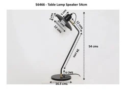 Lampa stołowa biurkowa czarna stalowa 54 cm