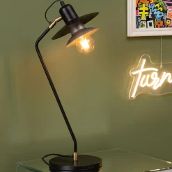Lampa stołowa biurkowa czarna stalowa 54 cm