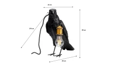 Lampa stołowa Crow 14x34 cm czarna matowa