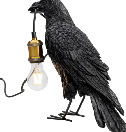 Lampa stołowa Crow 14x34 cm czarna matowa