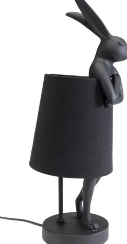 Lampa stołowa czarna matowa królik 50 cm