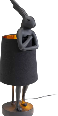 Lampa stołowa czarna matowa królik 50 cm