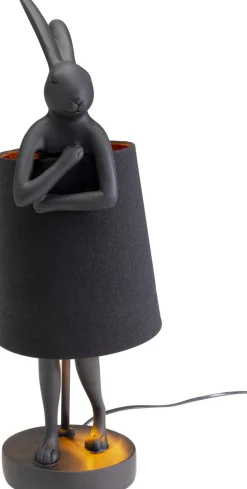 Lampa stołowa czarna matowa królik 50 cm