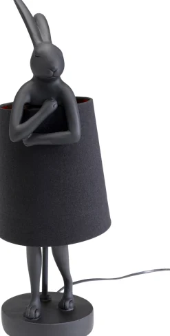 Lampa stołowa czarna matowa królik 50 cm