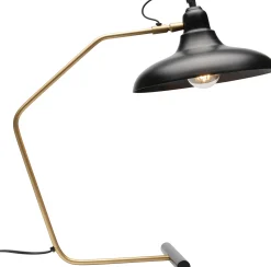 Lampa stołowa czarno-złota stalowa 49 cm
