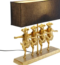 Lampa stołowa czarno-złota tańczące krowy 41x44 cm