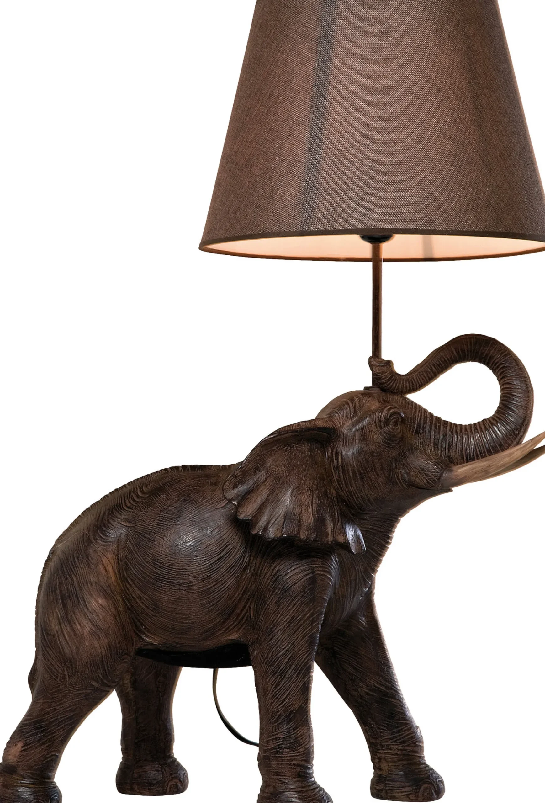 Lampa stołowa Elephant Safari 52x74 cm brązowa