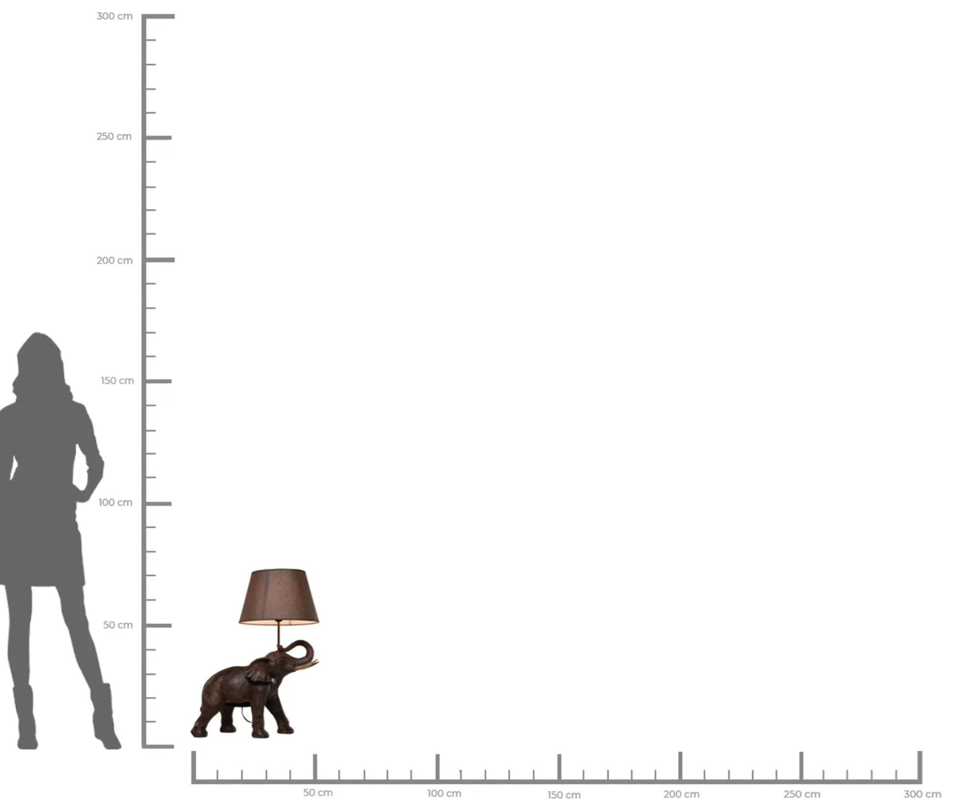 Lampa stołowa Elephant Safari 52x74 cm brązowa