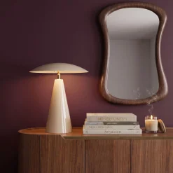 Lampa stołowa Fungo Flat kremowa 33cm