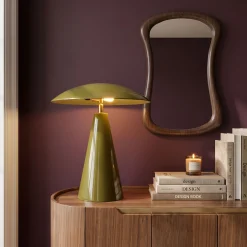 Lampa stołowa Fungo Flat zielona 33cm