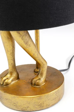 Lampa stołowa królik złoty abażur czarny 50 cm